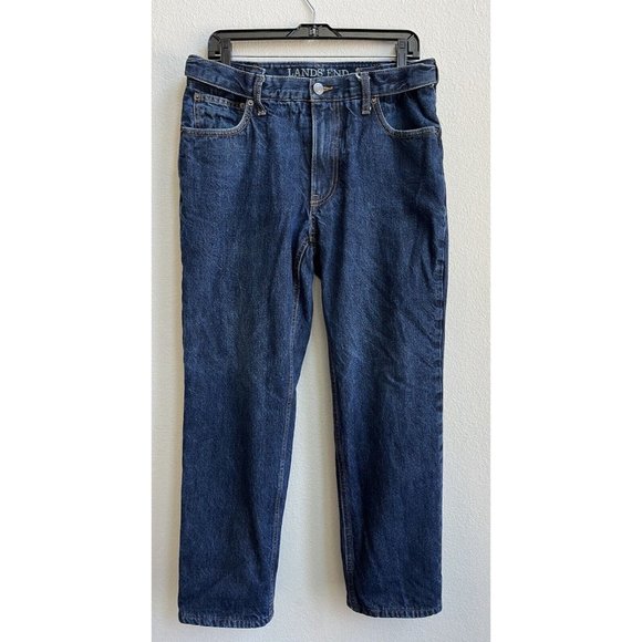 VTG 90s Lands End Womens 16 Blanket Lined Flannel Relaxed Baggy Jeans USA 32x28 - Picture 4 of 15